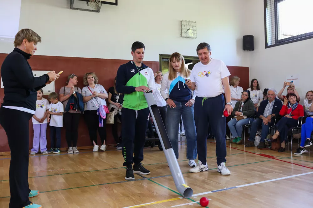 Olimpijca Katja Koren in Žan Kranjec. 22.04.2026. 32. Bolni&scaron;nične olimpijske igre v URI Soča. Foto: Bojan Velikonja
