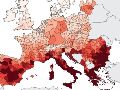 Spremembe v umrljivosti zaradi vročine, izražena kot povečanje &scaron;tevila letnih smrti na milijon prebivalcev v Evropi, pri čemer so primerjali obdobji 1991&ndash;2000 in 2015&ndash;2024. / Foto: Lancet Countdown Europe Report 2026