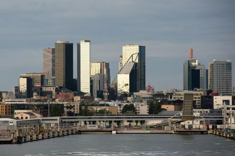 August 16, 2024, Tallinn, Harju County, Estonia: A view of the Port of Tallinn and skyscrapers in the business and financial district in Tallin. Tallinn is the capital and main governmental, financial, industrial, and cultural centre of Estonia.,Image: 946488987, License: Rights-managed, Restrictions:, Model Release: no