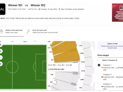 This image from the FIFA Resale/Exchange Marketplace website, Thursday, April 23, 2026, shows the resale asking price for a ticket to the World Cup final soccer match on Sunday, July 26, 2026. (FIFA via AP)