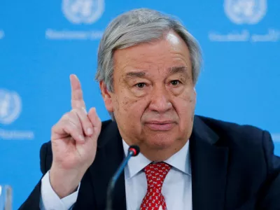 FILE PHOTO: United Nations Secretary-General Antonio Guterres speaks at a press conference at the United Nations complex in Gigiri, Nairobi, Kenya May 3, 2023. REUTERS/Thomas Mukoya/File Photo