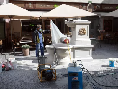 22.04.2026 - simbolična fotografijaRibji trg,sanacija vodnjakaFoto: Tomaž Skale