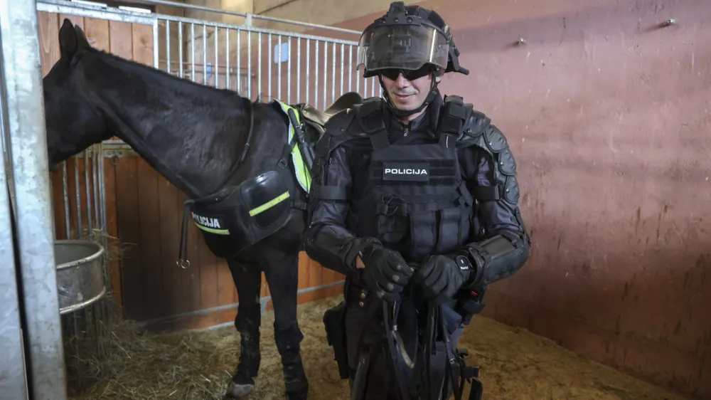 - 11.10.2024 - dan odprtih vrat Postaje konjeni&scaron;ke policije Ljubljana ob 50-letnici ustanovitve, na katerem so si obiskovalci lahko ogledali policijske konje in opremo, ter potek oskrbe in kak&scaron;no je delo s konji v policiji nasploh //FOTO: Jaka Gasar