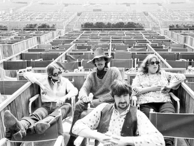 The Mamas And The Papas: John Phillips, Mama Cass, Michelle Phillips in Denny Doherty 2. aprila 1966 v Los Angelesu. Foto Getty Images