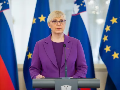 Ljubljana, predsedniska palaca.Predsednica republike Slovenije Natasa Pirc Musar je danes podala izjavo za medije.