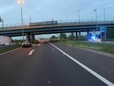 Hrva&scaron;ki voznik je na zagreb&scaron;ki avtocesti trčil v avto z dvema Slovencema. To je ostalo od njega. 