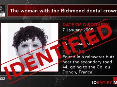 Francoske oblasti so po dvajsetih letih identificirale ženko, truplo katere so 2005 na&scaron;li v zbiralniku deževnice. Gre za Hakimo&nbsp;Boukerouis. 