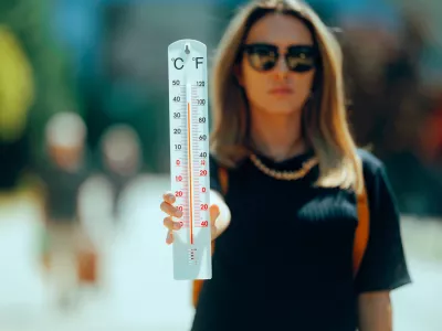 Hot day raising degrees in the thermometers and unhealthy discomfort