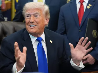President Donald Trump speaks to reporters in the Oval Office of the White House, Thursday, April 30, 2026, in Washington. (AP Photo/Alex Brandon)
