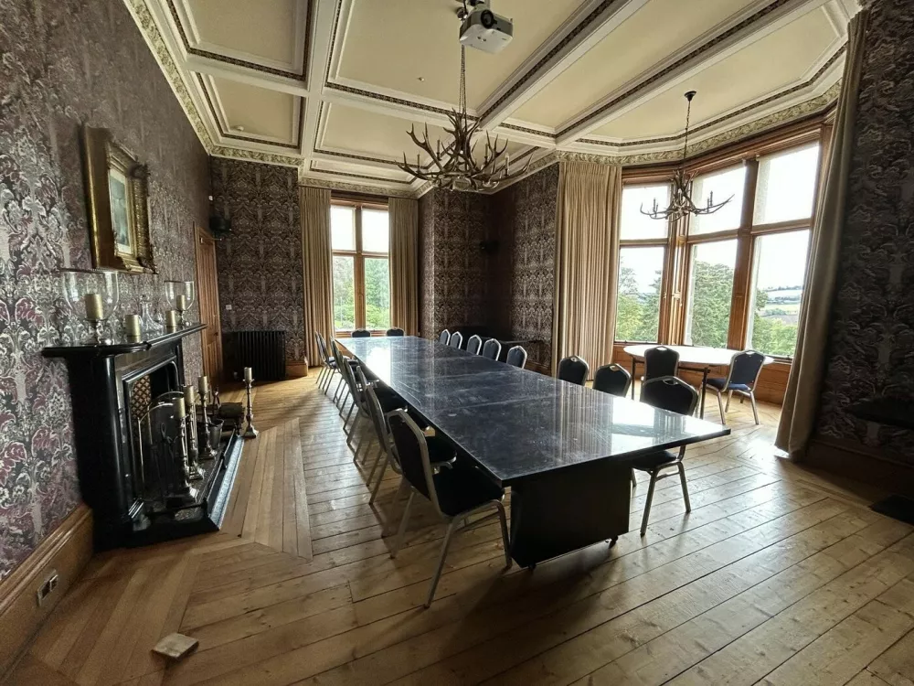 Kinnettles Castle. A Scottish mansion once touted as a potential university love nest for Prince William and Kate Middleton has gone on sale as part of a portfolio worth �15m. Stunning Kinnettles Mansion in St Andrews, Scotland, once proposed as a residence for the Royal Couple, is on sale along with a castle and a hotel. The eight-bedroom property was built around 1870 for Scotland's oldest whiskey dynasty, the Haig family, and boasts a cinema room and a wine seller. Elsewhere, the portfolio also comprises Kinnettles Castle in Angus, which boasts 11 bedrooms and operates as a wedding venue. Photo released 21/04/2026,Image: 1093402871, License: Rights-managed, Restrictions: Editorial use, commercial use may require additional licenses. We don't use AI to make images which could be mistaken for news photos. AI use will be clearly indicated. Supplied on condition you ensure personal data is processed in compliance with UK GDPR, Model Release: no