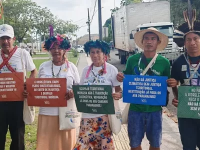 Ava Guarani protesto Itaipu / Foto: Av&aacute; Guaran&iacute; Paranaense