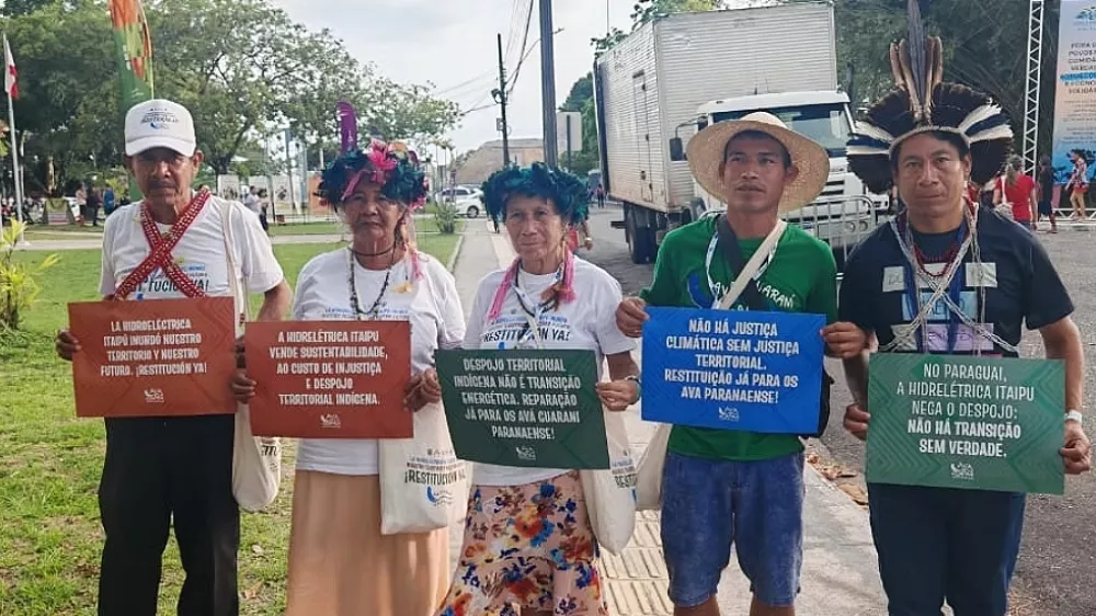 Ava Guarani protesto Itaipu / Foto: Av&aacute; Guaran&iacute; Paranaense