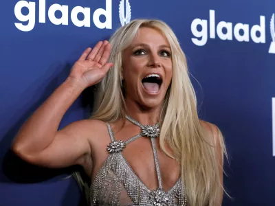 FILE PHOTO: Singer Britney Spears poses at the 29th Annual GLAAD Media Awards in Beverly Hills, California, U.S., April 12, 2018. REUTERS/Mario Anzuoni   TPX IMAGES OF THE DAY/File Photo