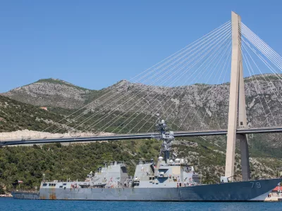 04.05.2026., Luka Dubrovnik - Jutros je u dubrovacku luku uplovio razarac americke mornarice USS Oscar Austin (DDG-79). Photo: Grgo Jelavic/PIXSELL