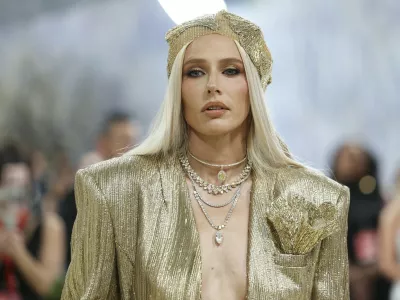 US model activist Lauren Wasser arrives for the 2026 Met Gala celebrating "Costume Art" at the Metropolitan Museum of Art, in New York, on May 4, 2026.,Image: 1096552614, License: Rights-managed, Restrictions:, Model Release: no