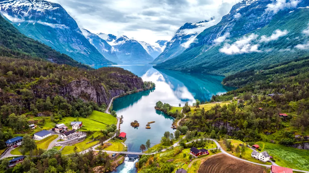 Beautiful Nature Norway natural landscape aerial photography.