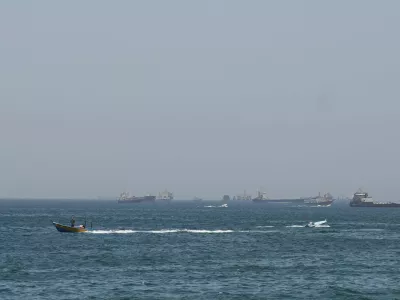 Ships and boats in the Strait of Hormuz, Musandam, Oman, May 4, 2026. REUTERS/Stringer