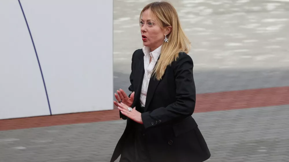 Italy's Prime Minister Giorgia Meloni arrives for the European Political Community summit in Yerevan, Armenia, May 4, 2026. Hayk Baghdasaryan/Photolure via REUTERS ATTENTION EDITORS - THIS IMAGE HAS BEEN SUPPLIED BY A THIRD PARTY.