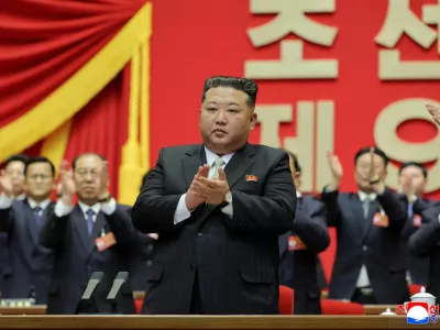 North Korean leader Kim Jong Un applauds as he attends the Ninth Congress of the Workers' Party of Korea (WPK) where he was re-elected as general secretary, in Pyongyang, North Korea, February 22, 2026, in this picture released February 23, 2026 by North Korea's official Korean Central News Agency. KCNA via REUTERS ATTENTION EDITORS - THIS IMAGE WAS PROVIDED BY A THIRD PARTY. REUTERS IS UNABLE TO INDEPENDENTLY VERIFY THIS IMAGE. NO THIRD PARTY SALES. SOUTH KOREA OUT. NO COMMERCIAL OR EDITORIAL SALES IN SOUTH KOREA.   TPX IMAGES OF THE DAY