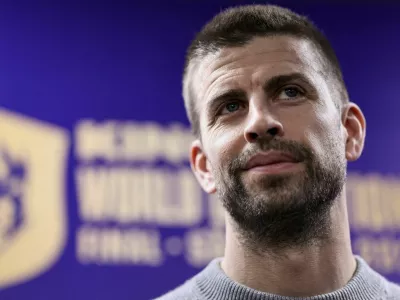 FILE PHOTO: Gerard Pique attends a press conference in Sao Paulo, Brazil, January 16, 2026. REUTERS/Amanda Perobelli/File Photo