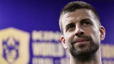 FILE PHOTO: Gerard Pique attends a press conference in Sao Paulo, Brazil, January 16, 2026. REUTERS/Amanda Perobelli/File Photo