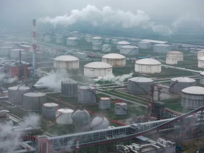 FILE PHOTO: A drone view shows Serbia's majority Russian-owned NIS oil refinery in Pancevo, Serbia, November 27, 2025. REUTERS/Marko Djurica/File Photo
