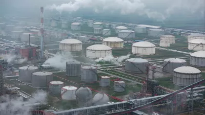 FILE PHOTO: A drone view shows Serbia's majority Russian-owned NIS oil refinery in Pancevo, Serbia, November 27, 2025. REUTERS/Marko Djurica/File Photo