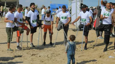 Palestinians take part in Run for Freedom marathon in Gaza Palestinians, including participants who lost limbs during Israeli attacks, take part in a marathon held under the slogan Run for Freedom in Gaza City on May 8, 2026. Organized by the Palestinian Youth and Sports Council in coordination with the Egyptian Committee, the race started in the al-Zahra area and ended in the Sheikh Ajlin neighborhood, bringing together participants from different age groups as part of ongoing efforts to revive sports and social activities in the Gaza Strip despite the continuing humanitarian crisis and widespread destruction. The marathon provided residents with an opportunity to relieve psychological and physical stress caused by the conflict while e Copyright: xapaimagesxHassanxal-Jedixxxapaimagesx No Use Switzerland. No Use Germany. No Use Austria