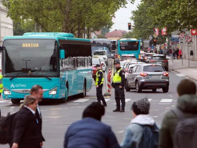 13.05.2026 - Bavarski dvor, popravilo semaforjev, kolone, kolesarjiFoto: Tomaž Skale