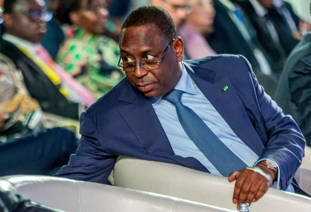 FILE PHOTO: Senegal's President Macky Sall attends the opening of German pharmaceuticals company BioNtech mRNA vaccine manufacturing plant to serve the African market in Kigali, Rwanda December 18, 2023. REUTERS/Jean Bizimana/File Photo