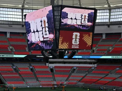 The newly laid natural grass pitch and stadium upgrades are shown during a media tour at the BC Place stadium, ahead of the FIFA World Cup soccer tournament, in Vancouver, British Columbia, Canada May 12, 2026. REUTERS/Jennifer Gauthier