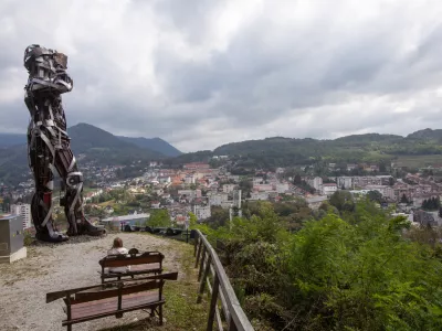 18.09.2024 - Trbovlje - Kip Rudar Prometej REPORTAŽA ZA OBJEKTIV - ZAPIRANJE RUDNIKA - &Scaron;ALE&Scaron;KA DOLINA - ZASAVJEFOTO: Luka Cjuha / Foto: Luka Cjuha