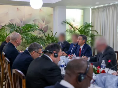 CIA Director John Ratcliffe attends a meeting with Cuban officials at a location given as Havana, Cuba in this image released May 14, 2026.   CIA via X/Handout via REUTERS  THIS IMAGE HAS BEEN SUPPLIED BY A THIRD PARTY. BLURRING FROM SOURCE. REFILE - ADDING "AT A LOCATION GIVEN AS" AND VERIFICATION LINES. VERIFICATION: - Location of images and date could not be verified - CIA official told Reuters that John Ratcliffe met with Cuban delegates on Thursday (May 14)