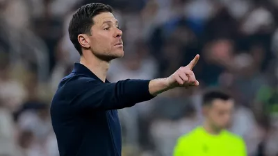 FILE PHOTO: Soccer - Spanish Super Cup - Semi Final - Atletico Madrid v Real Madrid - King Abdullah Sports City, Jeddah, Saudi Arabia - January 8, 2026 Real Madrid coach Xabi Alonso reacts REUTERS/Stringer/File Photo