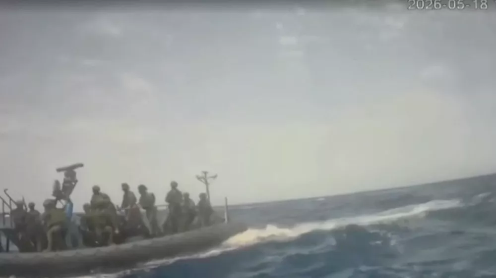 An Israeli naval boat intercepts the Global Sumud Flotilla en route to Gaza, in an attempt to deliver aid, at sea May 18, 2026, in this screengrab taken from a handout video. Global Sumud Flotilla/Handout via REUTERS  THIS IMAGE HAS BEEN SUPPLIED BY A THIRD PARTY. NO RESALES. NO ARCHIVES. MANDATORY CREDIT.