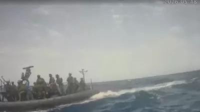 An Israeli naval boat intercepts the Global Sumud Flotilla en route to Gaza, in an attempt to deliver aid, at sea May 18, 2026, in this screengrab taken from a handout video. Global Sumud Flotilla/Handout via REUTERS  THIS IMAGE HAS BEEN SUPPLIED BY A THIRD PARTY. NO RESALES. NO ARCHIVES. MANDATORY CREDIT.