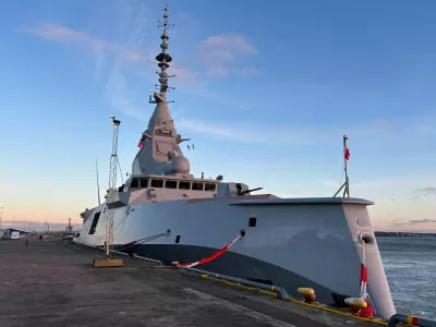 FILE PHOTO: French FDI frigate Amiral Ronarc'h docked in Gothenburg, Sweden, February 2, 2026. Picture taken with a mobile phone. REUTERS/Johan Ahlander/File Photo