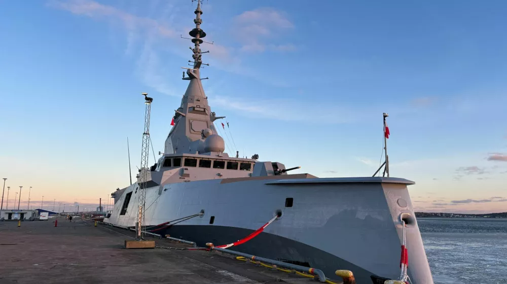 FILE PHOTO: French FDI frigate Amiral Ronarc'h docked in Gothenburg, Sweden, February 2, 2026. Picture taken with a mobile phone. REUTERS/Johan Ahlander/File Photo