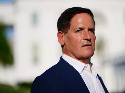 Mark Cuban of Cost Plus Drugs talks with reporters after an event with President Donald Trump on prescription drug prices at the White House Monday, May 18, 2026, in Washington. (AP Photo/Julia Demaree Nikhinson)