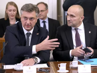 15.11.2023., Zagreb - Na 38. sjednici Odbor za obranu raspravlja o prijedlogu za iskazivanje povjerenja Ivanu Anusicu za obavljanje duznosti ministra obrane i potpredsjednika Vlade RH. Kandidata za ministra odboru je predstavio premijer Plenkovic. Photo: Patrik Macek/PIXSELL
