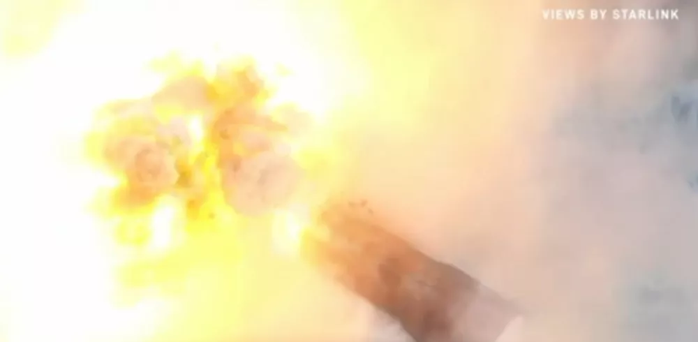 Trenutek, ko se je razvila ognjena krogla. / Foto: Zajem Zaslona/ Spacex