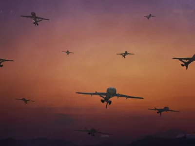 Remote control aircrafts with cameras, flying over and spying. A 3D rendering drone technology template, with surveillance graphics frame