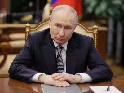 Russia's President Vladimir Putin attends a meeting with head of the Russian Union of Industrialists and Entrepreneurs Alexander Shokhin in Moscow, Russia, May 26, 2026. Sputnik/Alexei Nikolsky/Pool via REUTERS ATTENTION EDITORS - THIS IMAGE WAS PROVIDED BY A THIRD PARTY.