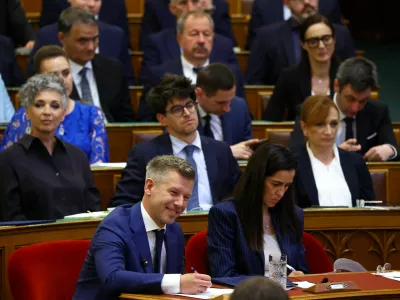 Hungarian Prime Minister Peter Magyar attends a plenary session in the Parliament, in Budapest, Hungary, May 26, 2026. REUTERS/Bernadett Szabo