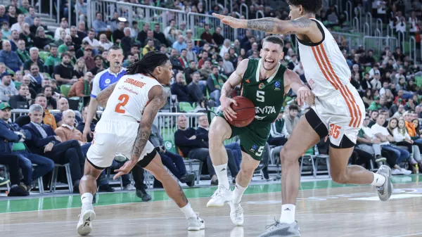 Aleksej Nikolić- 11.03.2026 - ko&scaron;arka - osmina finala evropskega pokala med Olimpija: Chemnitz//FOTO: Jaka Gasar