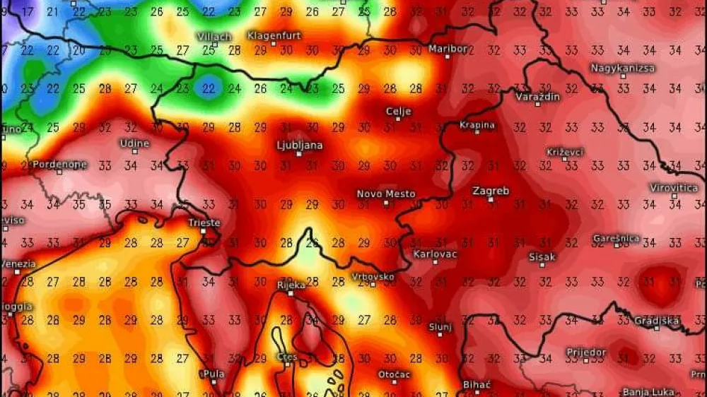 Temperature po Evropi