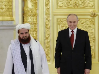 FILE PHOTO: Ambassador of the Islamic Emirate of Afghanistan to Russia Gul Hassan Hassan attends a ceremony to present his letter of credence to Russia's President Vladimir Putin at the Grand Kremlin Palace in Moscow, Russia, January 15, 2026. REUTERS/Ramil Sitdikov/Pool/File Photo