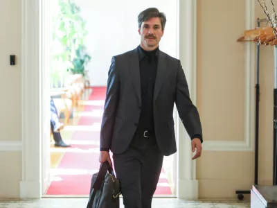 - Luka Mesec, podpredsednik vlade in minister za delo, družino, socialne zadeve in enake možnosti,- 09.04.2026. - 197. redna seja vlade RS, ki je obenem zadnja v tej sestavi.//FOTO: Bojan Velikonja