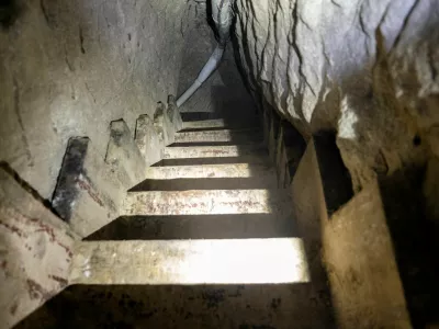 A stairway of a cross-border drug tunnel between U.S. and Mexico, in this handout image released June 1, 2026, with location given as between Otay Mesa, California, U.S., and Tijuana, Mexico. US Attorney's Office for the Southern District of California/Handout via REUTERS  THIS IMAGE HAS BEEN SUPPLIED BY A THIRD PARTY. MANDATORY CREDIT. VERIFICATION: - Exact location could not be verified, but the press release published on June 1, 2026 by the U.S. Attorney's Office of Southern District of California stated that a cross-border tunnel was discovered from Tijuana, Mexico, to a store seeming to operate as a retail store near the Otay Mesa Port of Entry - No older version of the visuals were posted online before June 1, 2026   TPX IMAGES OF THE DAY