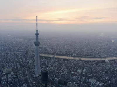 A view of Tokyo Skytree, the world's tallest broadcasting tower at 634 metres (2080 feet), in Tokyo in this photo taken by Kyodo on May 21, 2012. The tower opened to the public on Tuesday, with hundreds of people entering the tower and its large shopping mall. Picture taken May 21, 2012. Mandatory Credit REUTERS/Kyodo (JAPAN - Tags: BUSINESS CONSTRUCTION SOCIETY MEDIA) FOR EDITORIAL USE ONLY. NOT FOR SALE FOR MARKETING OR ADVERTISING CAMPAIGNS. THIS IMAGE HAS BEEN SUPPLIED BY A THIRD PARTY. IT IS DISTRIBUTED, EXACTLY AS RECEIVED BY REUTERS, AS A SERVICE TO CLIENTS. MANDATORY CREDIT. JAPAN OUT. NO COMMERCIAL OR EDITORIAL SALES IN JAPAN. YES